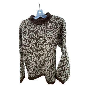 Nordstrikk Sweater Mens Large? Gray Birdseye Wool Pullover Nordic Ski Jumper